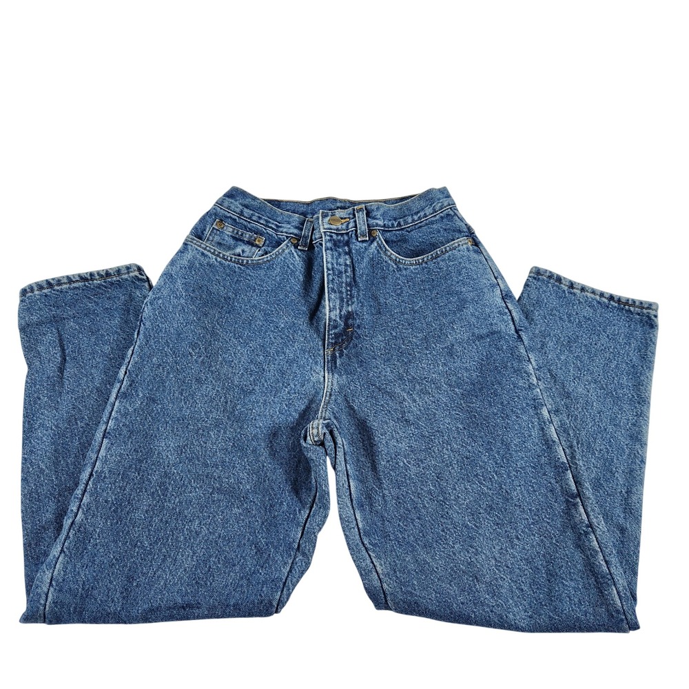 LL Bean Double L Relaxed Fit Fleece Lined Jeans Womens 8 Regular Blue Made USA